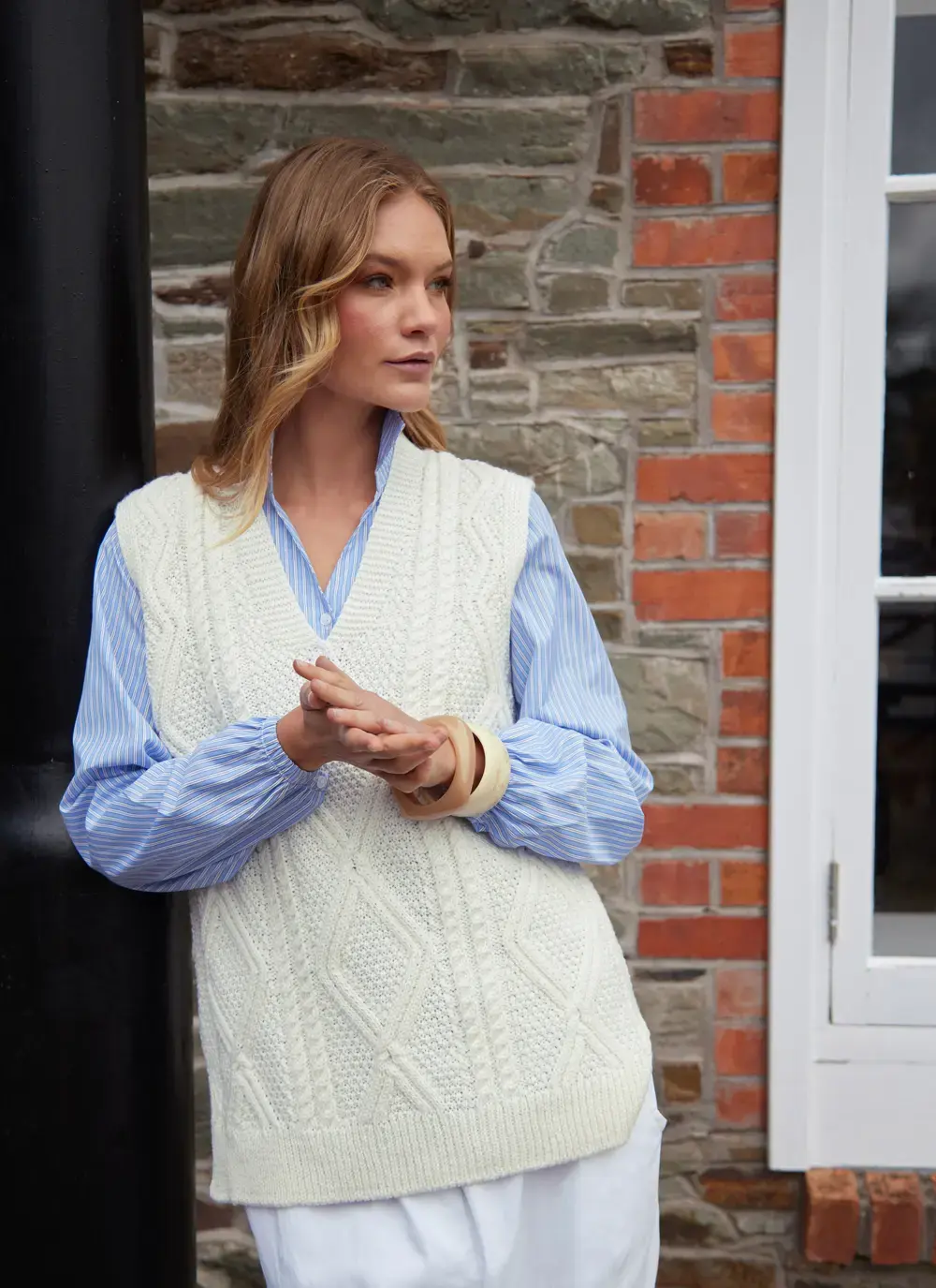 Cara Sleeveless V-Neck Sweater